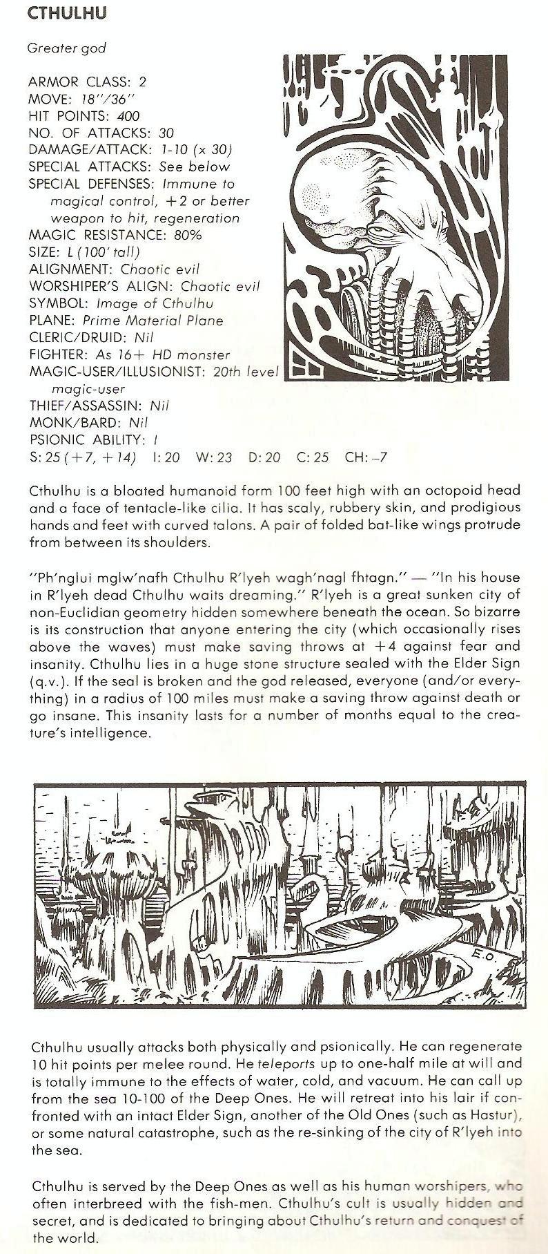 Copyright tsr cthulhu deities and demigods dungeons and dragons